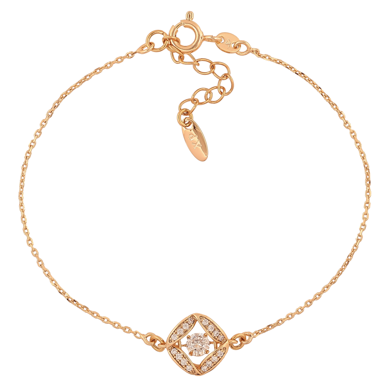 Браслет Xuping колір Позолота 18K "Ланцюжок з кристальною вставкою" розмір з дод. ланцюжком 17.5-20.5см х 1-10мм фото №1