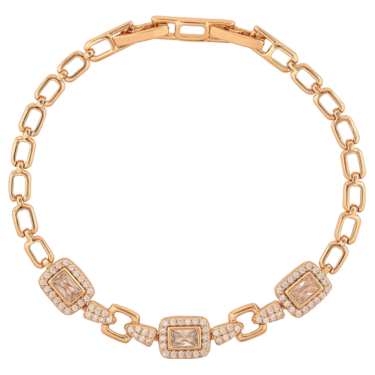 Браслет Xuping цвет Позолота 18K "Узор с кристаллами" длинна с доп. замком 17,19см х 4-8мм фото №15