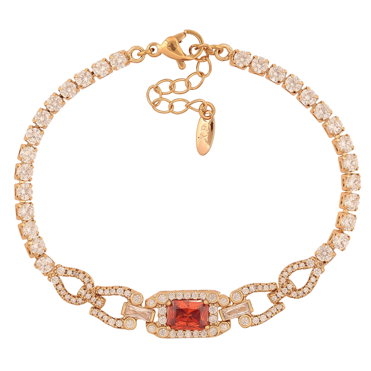 Браслет Xuping цвет Позолота 18K "Узор с кристаллами" длинна с доп. цепочкой 17-20см х 3-8мм фото №14