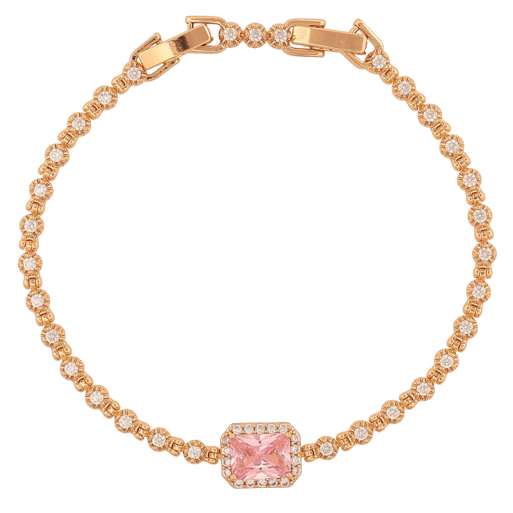 Браслет Xuping цвет Позолота 18K "Узор с кристаллами" длинна с доп. замком 16.5,18.5см х 3-9мм фото №13