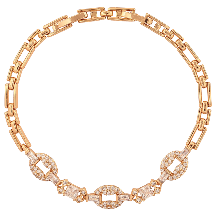 Браслет Xuping цвет Позолота 18K "Узор с кристаллами" длинна с доп. замком 18,20см х 4-8мм фото №19