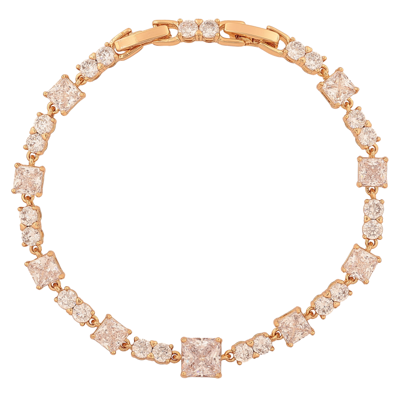 Браслет Xuping колір Позолота 18K "Візерунок з кристалами" довжина з дод. замком 17.5,19.5см х 3-7мм фото №1