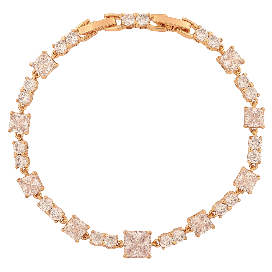 Браслет Xuping цвет Позолота 18K "Узор с кристаллами" длинна с доп. замком 17.5,19.5см х 3-7мм фото №1