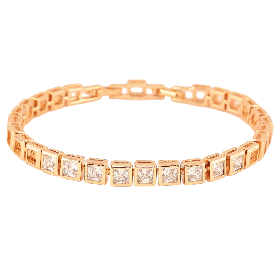 Браслет Xuping цвет Позолота 18К "Дорожка кристаллов" размер с доп. замком 17.5,19см х 5мм фото №1 Браслет Xuping цвет Позолота 18К "Дорожка кристаллов" размер с доп. замком 17.5,19см х 5мм фото №1