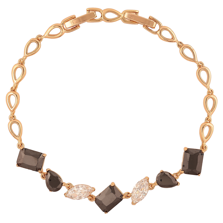 Браслет Xuping колір Позолота 18K "Візерунок з чорно-білими кристалами" розмір з дод. замком 17, 19см х 4-9мм фото №20