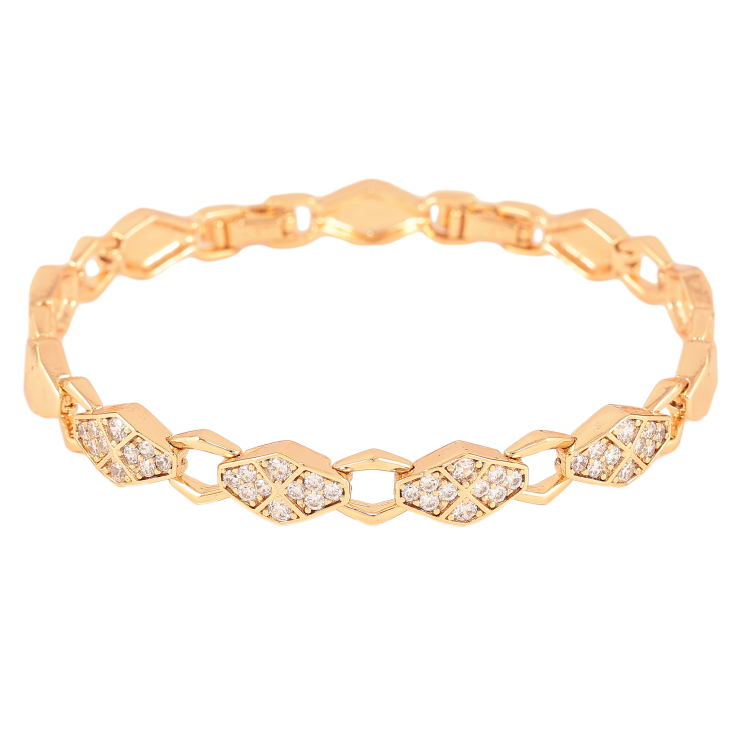 Браслет Xuping цвет Позолота 18K "Узор с кристаллами" размер с доп. замком 17,19см х 7-8мм фото №21