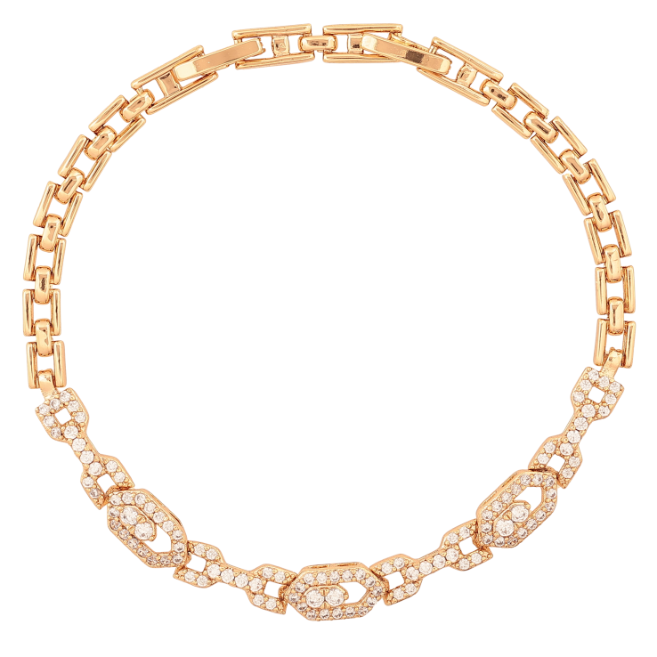 Браслет Xuping цвет Позолота 18K "Узор с кристаллами" размер с доп. замком 17.5,19.5см х 4-6мм фото №20 Браслет Xuping цвет Позолота 18K "Узор с кристаллами" размер с доп. замком 17.5,19.5см х 4-6мм фото №20
