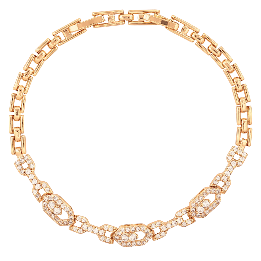Браслет Xuping цвет Позолота 18K "Узор с кристаллами" размер с доп. замком 17.5,19.5см х 4-6мм фото №1 Браслет Xuping цвет Позолота 18K "Узор с кристаллами" размер с доп. замком 17.5,19.5см х 4-6мм фото №1