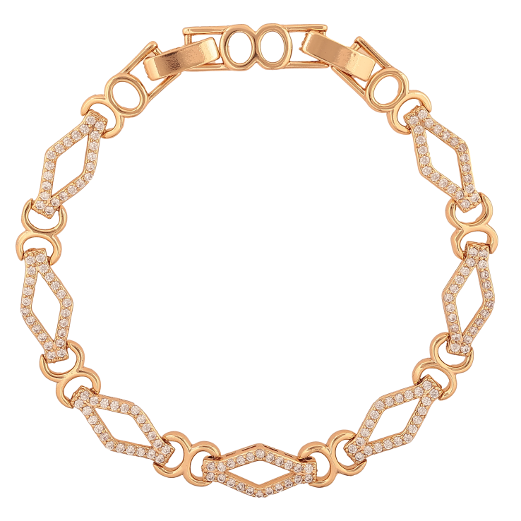 Браслет Xuping цвет Позолота 18K "Узор с кристаллами" размер с доп. замком 17,19см х 6-7мм фото №9