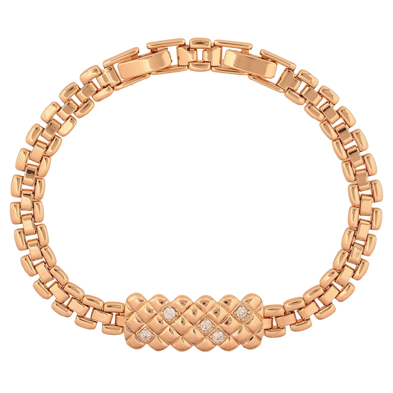 Браслет Xuping колір Позолота 18K "Візерунок з кристалами" розмір з дод. замком 17.5,19.5см х 7-11мм фото №1