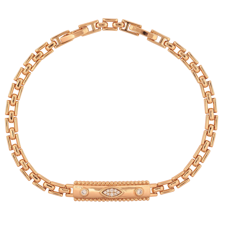 Браслет Xuping цвет Позолота 18K "Узор с кристаллами" размер с доп. замком 18.5, 20.5см х 4-7мм фото №1