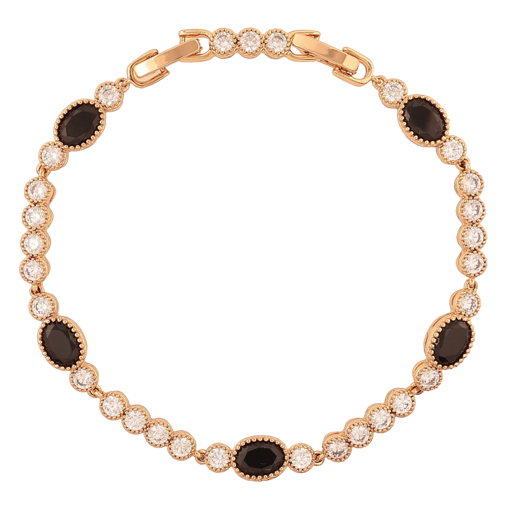 Браслет Xuping колір Позолота 18K "Доріжка чорно-білих кристалів" розмір з дод. замком 17.5,19.5см х 4-6мм фото №10 Браслет Xuping колір Позолота 18K "Доріжка чорно-білих кристалів" розмір з дод. замком 17.5,19.5см х 4-6мм фото №10