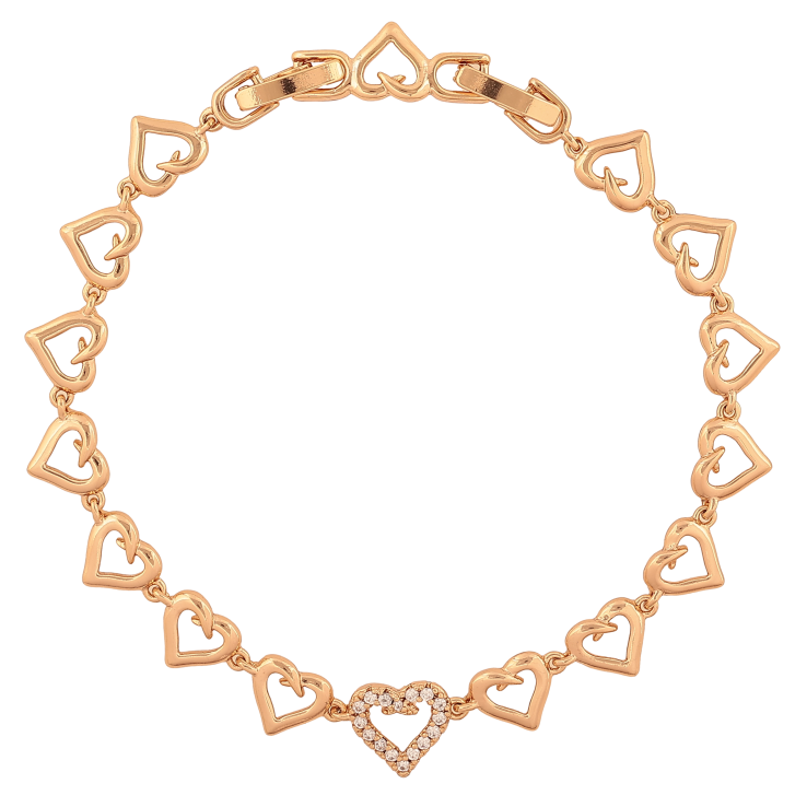 Браслет Xuping колір Позолота 18K "Візерунок сердечка з кристалами" розмір з дод. замком 17,19см х 7-9мм фото №12 Браслет Xuping колір Позолота 18K "Візерунок сердечка з кристалами" розмір з дод. замком 17,19см х 7-9мм фото №12