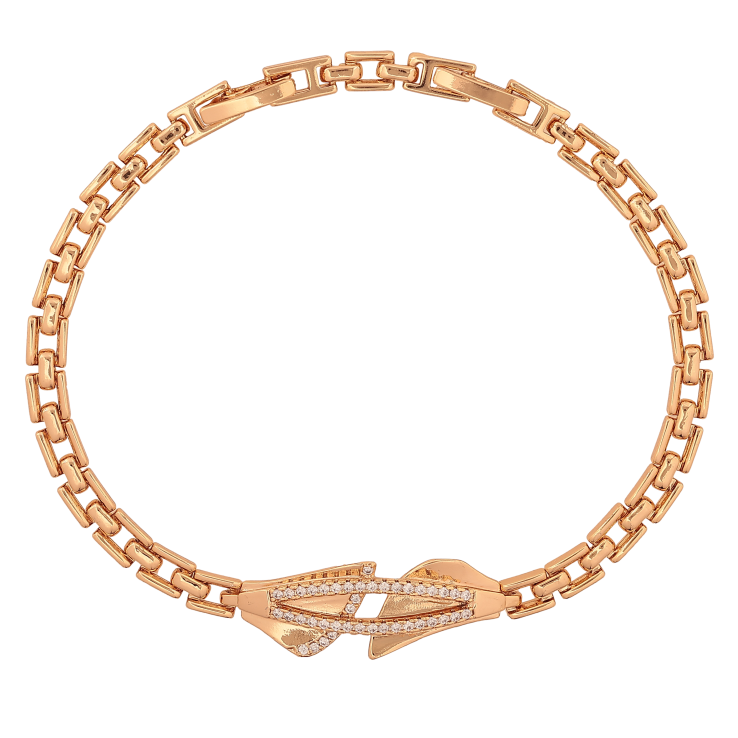 Браслет Xuping цвет Позолота 18K "Узор с кристаллами" размер с доп. замком 18,20см х 4-11мм фото №19