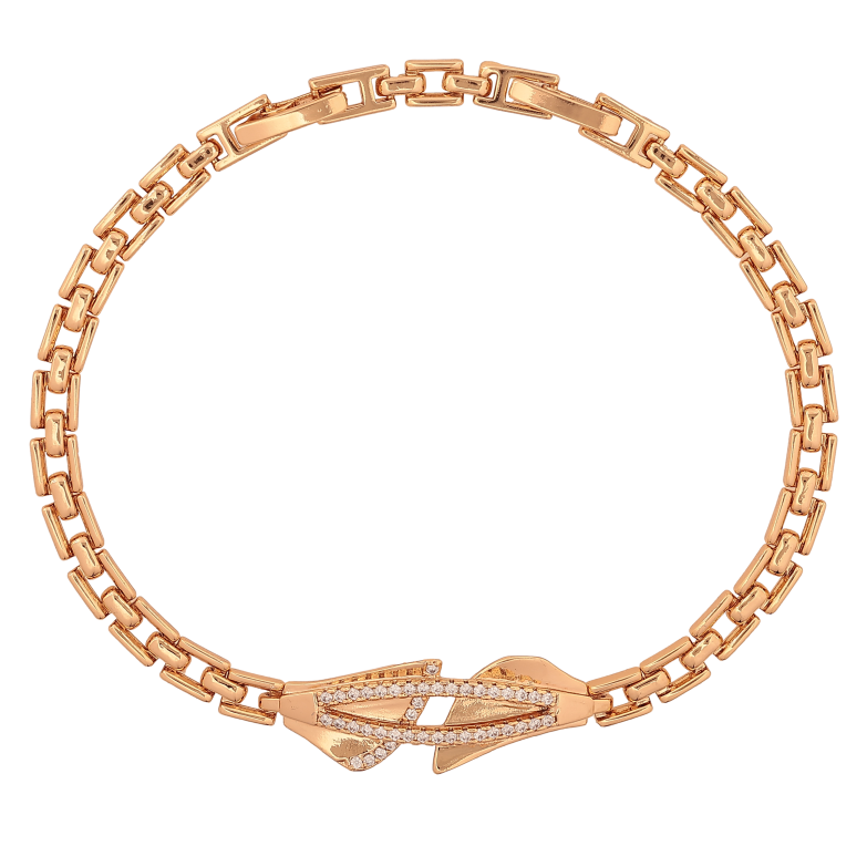 Браслет Xuping цвет Позолота 18K "Узор с кристаллами" размер с доп. замком 18,20см х 4-11мм фото №1