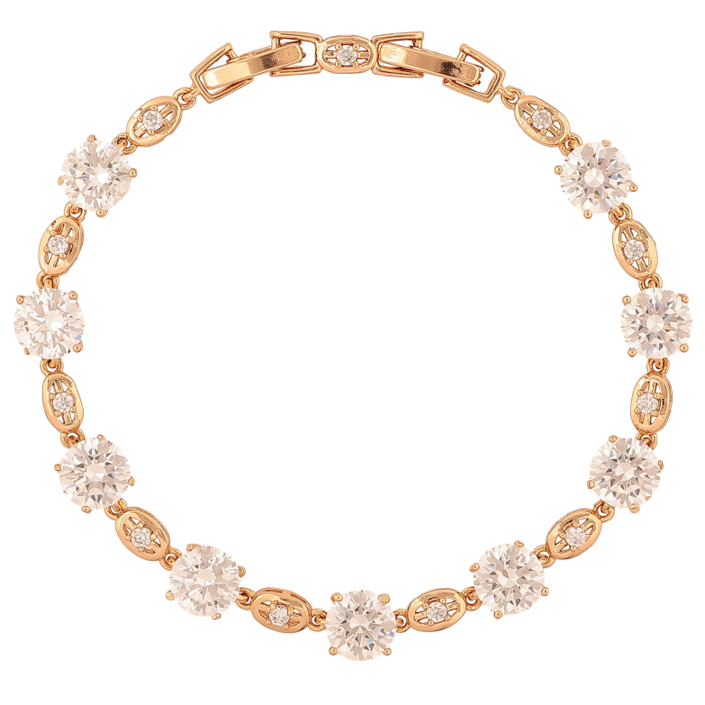 Браслет Xuping цвет Позолота 18К "Узор с кристаллами" размер с доп. замком 17,19см х 4-7мм фото №2