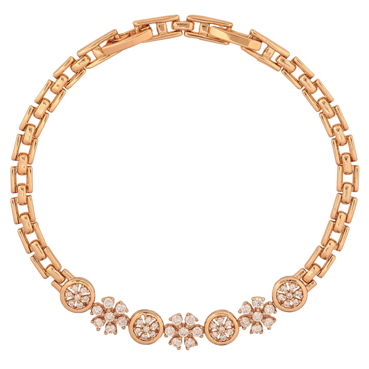 Браслет Xuping цвет Позолота 18K "Узор с кристаллами" размер с доп. замком 17.5,19.5см х 4-7мм фото №13