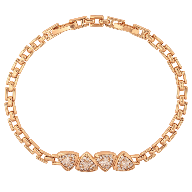 Браслет Xuping цвет Позолота 18K "Узор с кристаллами" размер с доп. замком 18,20см х 4-8мм фото №15