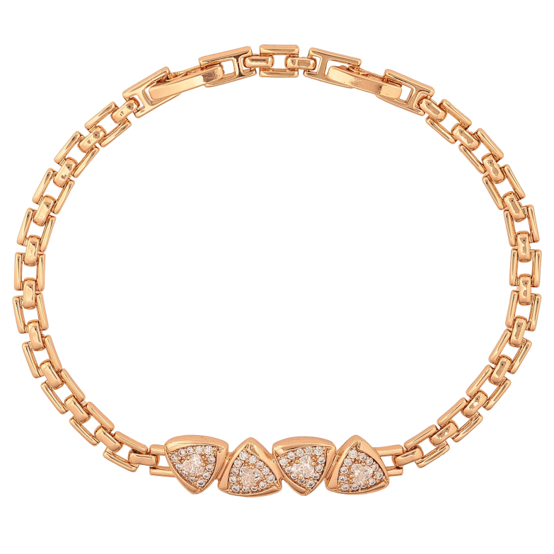 Браслет Xuping цвет Позолота 18K "Узор с кристаллами" размер с доп. замком 18,20см х 4-8мм фото №1