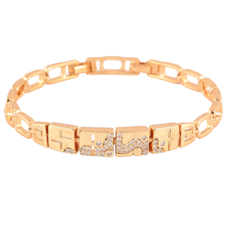 Браслет Xuping цвет Позолота 18К "Узор с кристаллами" размер с доп. замком 17.5,19.5см х 6-8мм фото №19