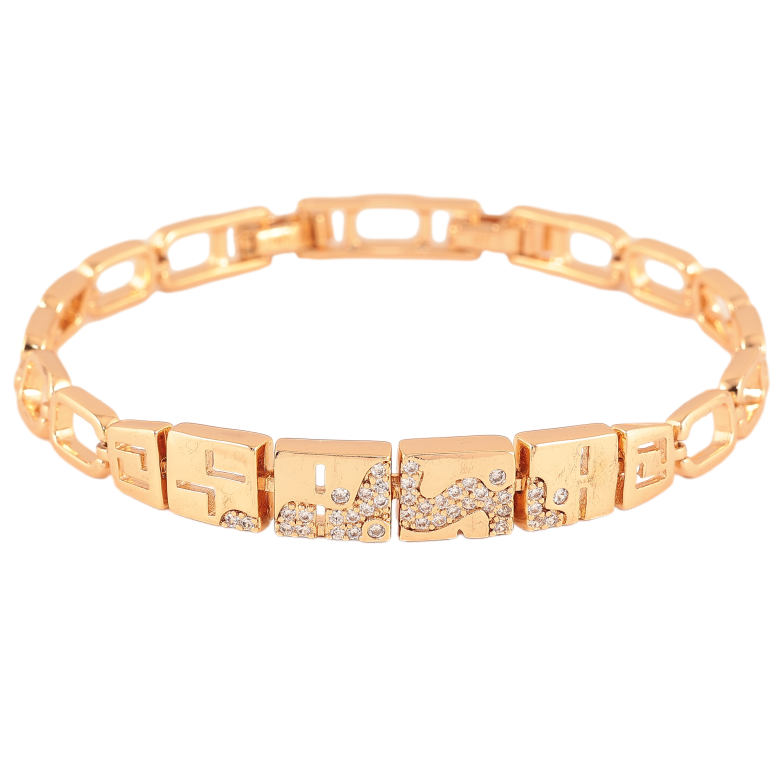 Браслет Xuping цвет Позолота 18К "Узор с кристаллами" размер с доп. замком 17.5,19.5см х 6-8мм фото №1 Браслет Xuping цвет Позолота 18К "Узор с кристаллами" размер с доп. замком 17.5,19.5см х 6-8мм фото №1