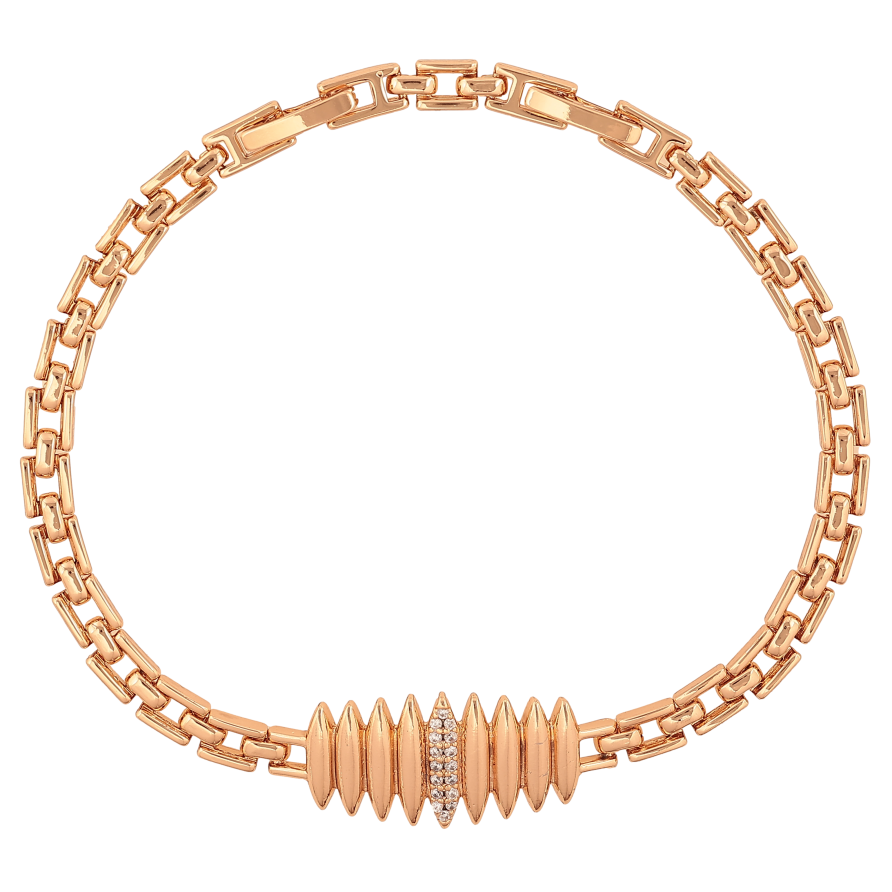 Браслет Xuping цвет Позолота 18K "Узор с кристаллами" размер с доп. замком 18,20.5см х 4-12мм фото №1