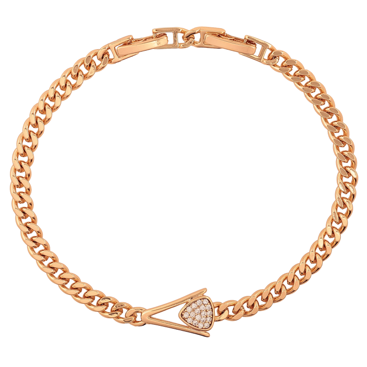 Браслет Xuping цвет Позолота 18K "Цепочка с декоративной вставкой" размер с доп. замком 17.5,19.5см х 4-10мм фото №21