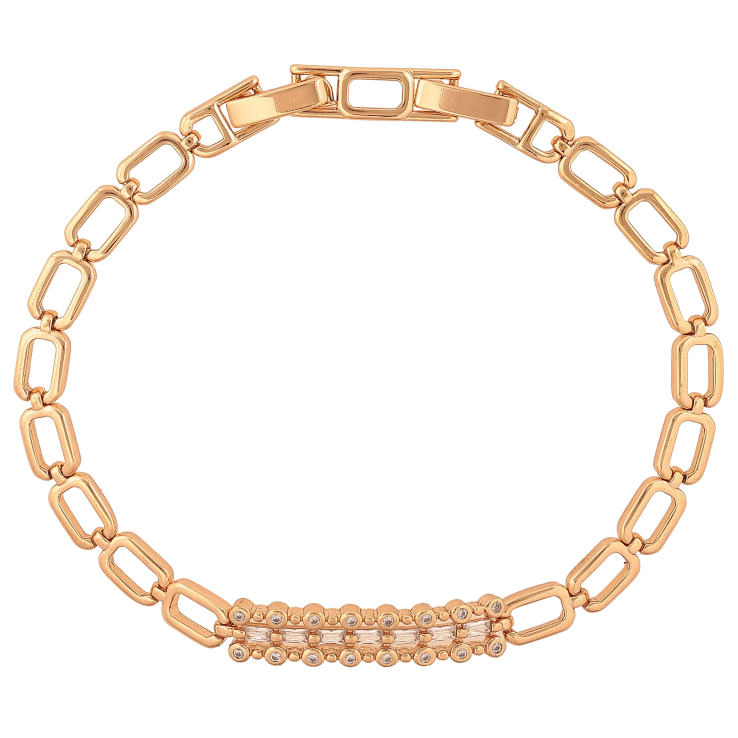 Браслет Xuping цвет Позолота 18K "Узор с кристаллами" размер с доп. замком 17.5,19.5см х 5-6мм фото №11