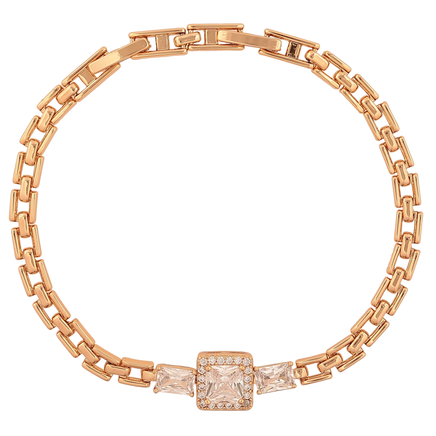 Браслет Xuping цвет Позолота 18K "Узор с кристаллами" размер с доп. замком 17,19см х 4-9мм фото №1