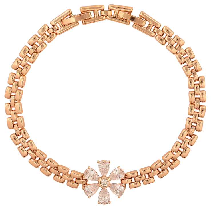 Браслет Xuping цвет Позолота 18K "Кристальный цветочек" размер с доп. замком 18,20см х 6-16мм фото №7