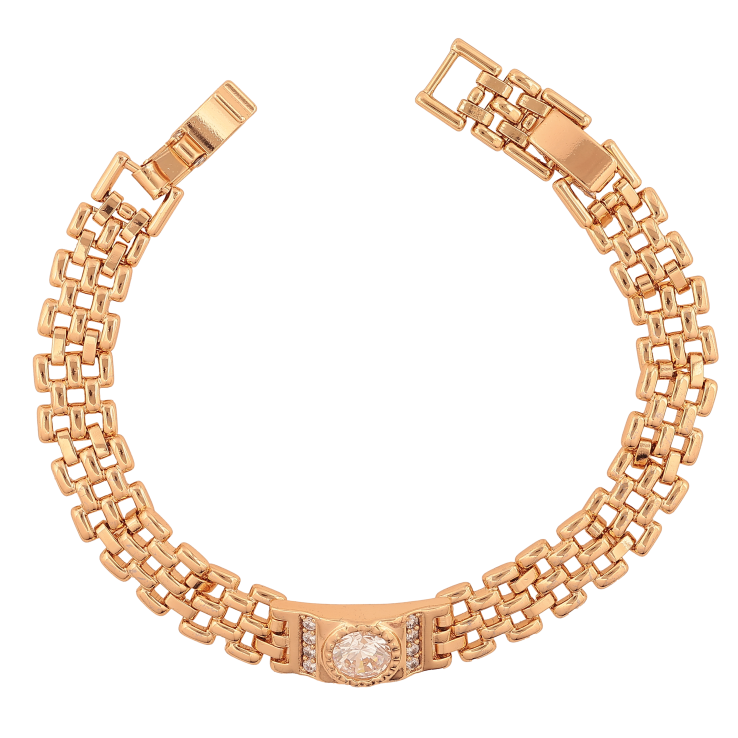 Браслет Xuping цвет Позолота 18K "Узор с кристаллами" размер с доп. замком 17,19см х 9мм фото №25