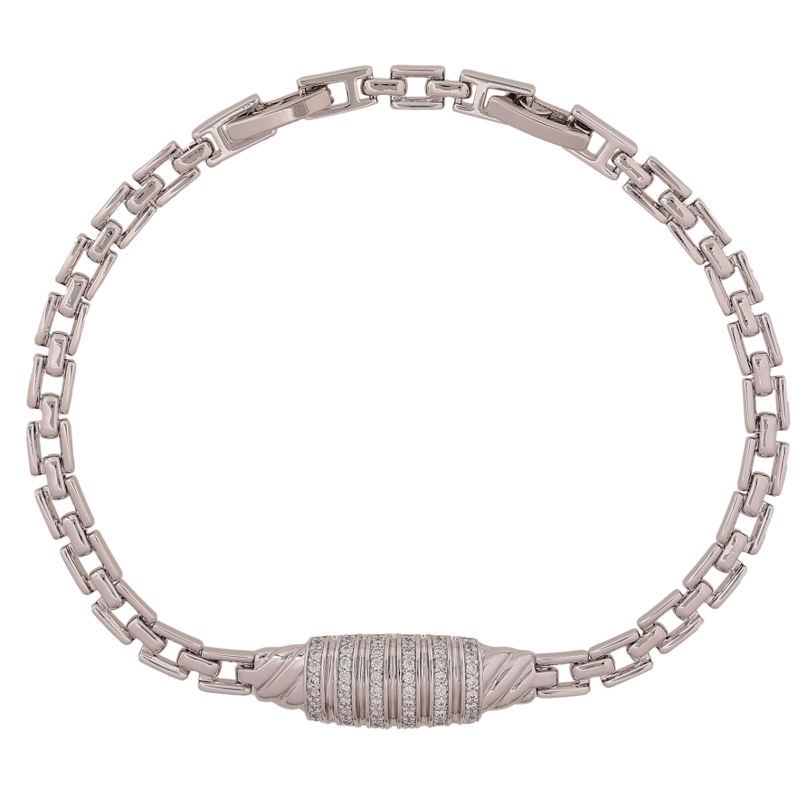 Браслет Xuping колір Родій "Декоративний візерунок з кристалами" довжина з дод. замком 18,20см х 4-9мм фото №1 Браслет Xuping колір Родій "Декоративний візерунок з кристалами" довжина з дод. замком 18,20см х 4-9мм фото №1