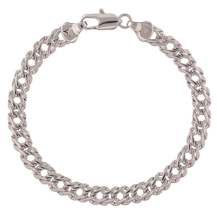 Браслет Xuping колір Родій "Ланцюжок Подвійний Ромб" довжина 19см х 7мм фото №21 Браслет Xuping колір Родій "Ланцюжок Подвійний Ромб" довжина 19см х 7мм фото №21