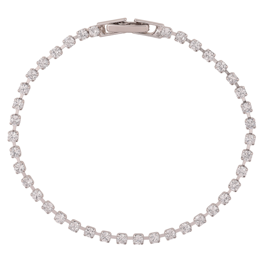 Браслет Xuping цвет Родий "Дорожка кристаллов" длина 18см х 2.5мм фото №1