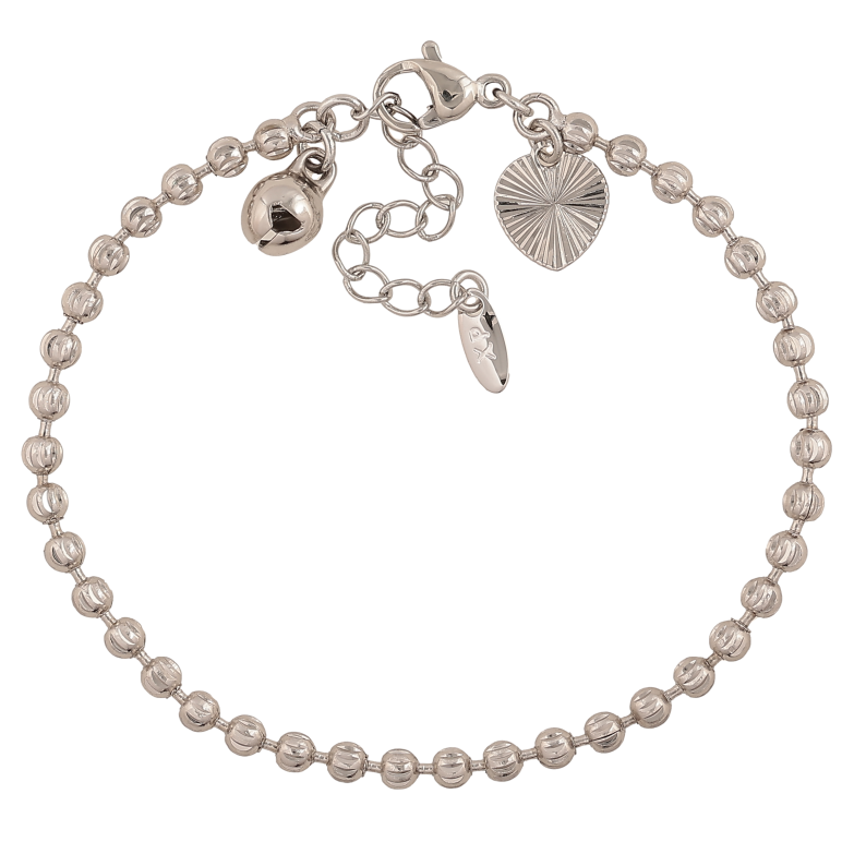 Браслет Xuping цвет Родий "Цепочка Перлина" длина с доп. цепочкой 17-20.5см х 3мм фото №1