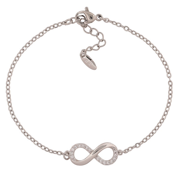 Браслет Xuping цвет Родий "Цепочка с вставкой знак бесконечности" длина с доп. цепочкой 18-21см х 2-8мм фото №23 Браслет Xuping цвет Родий "Цепочка с вставкой знак бесконечности" длина с доп. цепочкой 18-21см х 2-8мм фото №23