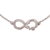 Браслет Xuping колір Родій "Ланцюжок із вставкою знак нескінченності" довжина з дод. ланцюжком 17.5-20.5см х 1.5-12мм фото №2 Браслет Xuping колір Родій "Ланцюжок із вставкою знак нескінченності" довжина з дод. ланцюжком 17.5-20.5см х 1.5-12мм фото №2