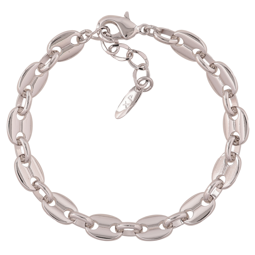 Браслет Xuping колір Родій "Ланцюжок плетіння Фантазійне" довжина з дод. ланцюжком 19-22см х 2-8мм фото №1 Браслет Xuping колір Родій "Ланцюжок плетіння Фантазійне" довжина з дод. ланцюжком 19-22см х 2-8мм фото №1