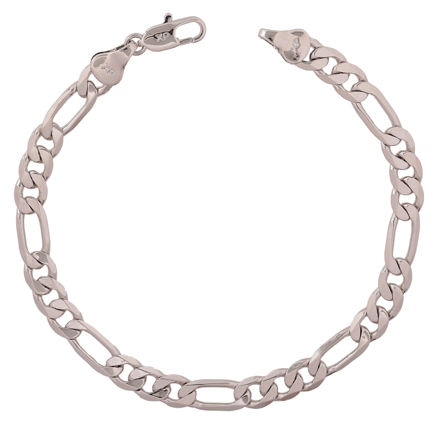 Браслет Xuping колір Родій "Ланцюжок плетіння Фігаро" довжина 19.5см х 5-6мм фото №1