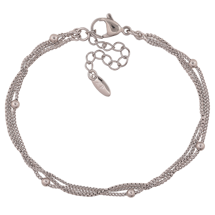 Браслет Xuping колір Родій "Три ланцюжка з намистинами" довжина з дод. ланцюжком 17-20.5см х 1-3мм фото №15 Браслет Xuping колір Родій "Три ланцюжка з намистинами" довжина з дод. ланцюжком 17-20.5см х 1-3мм фото №15