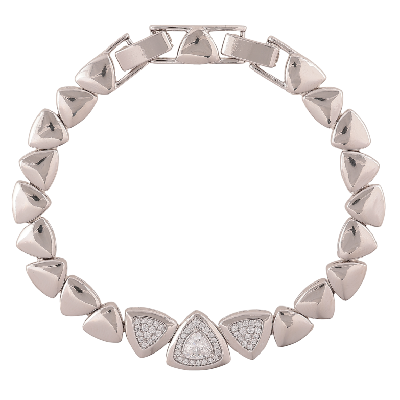 Браслет Xuping цвет Родий "Узор с кристаллами" длина с доп. замком 17,19см х 7-11мм фото №2 Браслет Xuping цвет Родий "Узор с кристаллами" длина с доп. замком 17,19см х 7-11мм фото №2