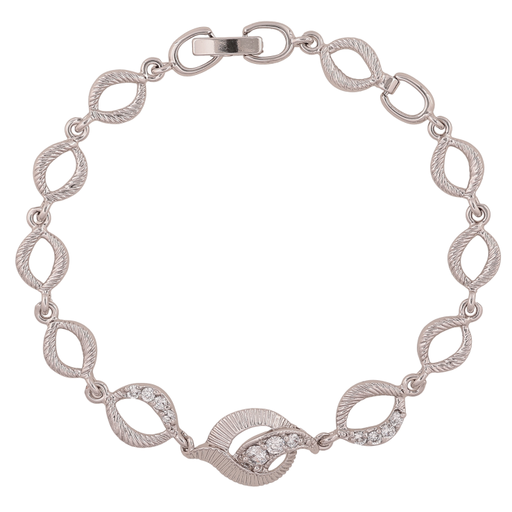 Браслет Xuping колір Родій "Декоративний візерунок із кристалами" довжина 19.5см х 8-12мм фото №9 Браслет Xuping колір Родій "Декоративний візерунок із кристалами" довжина 19.5см х 8-12мм фото №9