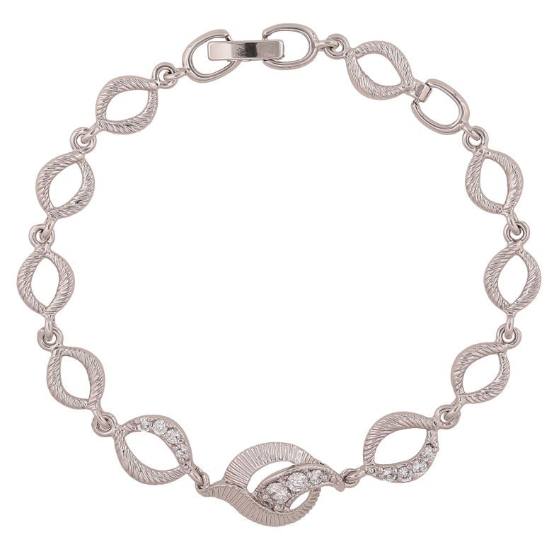 Браслет Xuping цвет Родий "Декоративный узор с кристаллами" длина 19.5см х 8-12мм фото №1 Браслет Xuping цвет Родий "Декоративный узор с кристаллами" длина 19.5см х 8-12мм фото №1