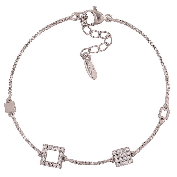 Браслет Xuping колір Родій "Ланцюжок із квадратними вставками" довжина з дод. ланцюжком 16-19см х 1-7мм фото №11 Браслет Xuping колір Родій "Ланцюжок із квадратними вставками" довжина з дод. ланцюжком 16-19см х 1-7мм фото №11