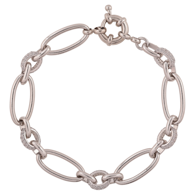 Браслет Xuping цвет Родий "Цепочка с кристаллами" длина 18.5см х 2-9мм фото №1