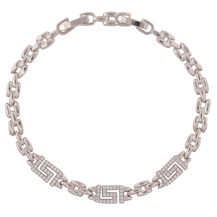 Браслет Xuping цвет Родий "Узор с кристаллами" длина с доп.замком 17,19см х 4-6мм фото №18 Браслет Xuping цвет Родий "Узор с кристаллами" длина с доп.замком 17,19см х 4-6мм фото №18