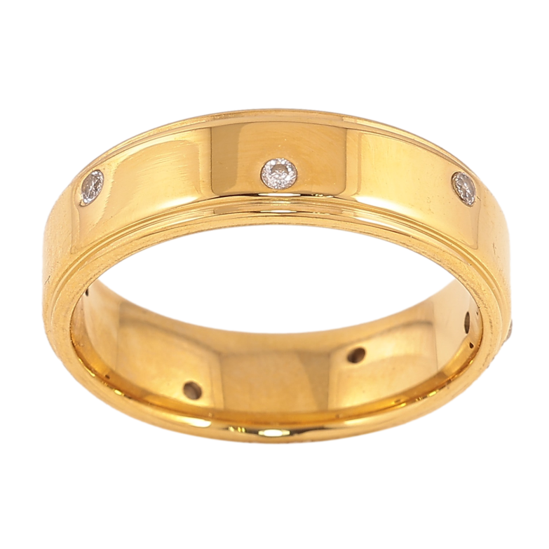 Кольцо Xuping TTM Stainless Steel цвет 14К "Узор с кристаллами" шир. 6мм фото №1 Кольцо Xuping TTM Stainless Steel цвет 14К "Узор с кристаллами" шир. 6мм фото №1