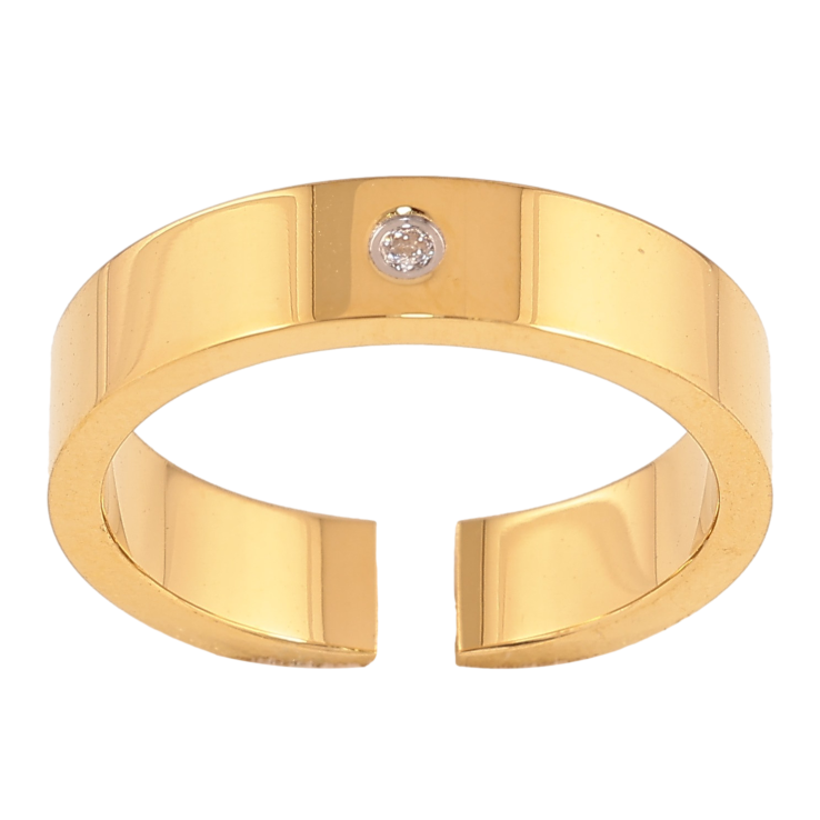 Кольцо Xuping TTM Stainless Steel цвет 14К "Узор с кристаллом" шир. 5мм фото №24