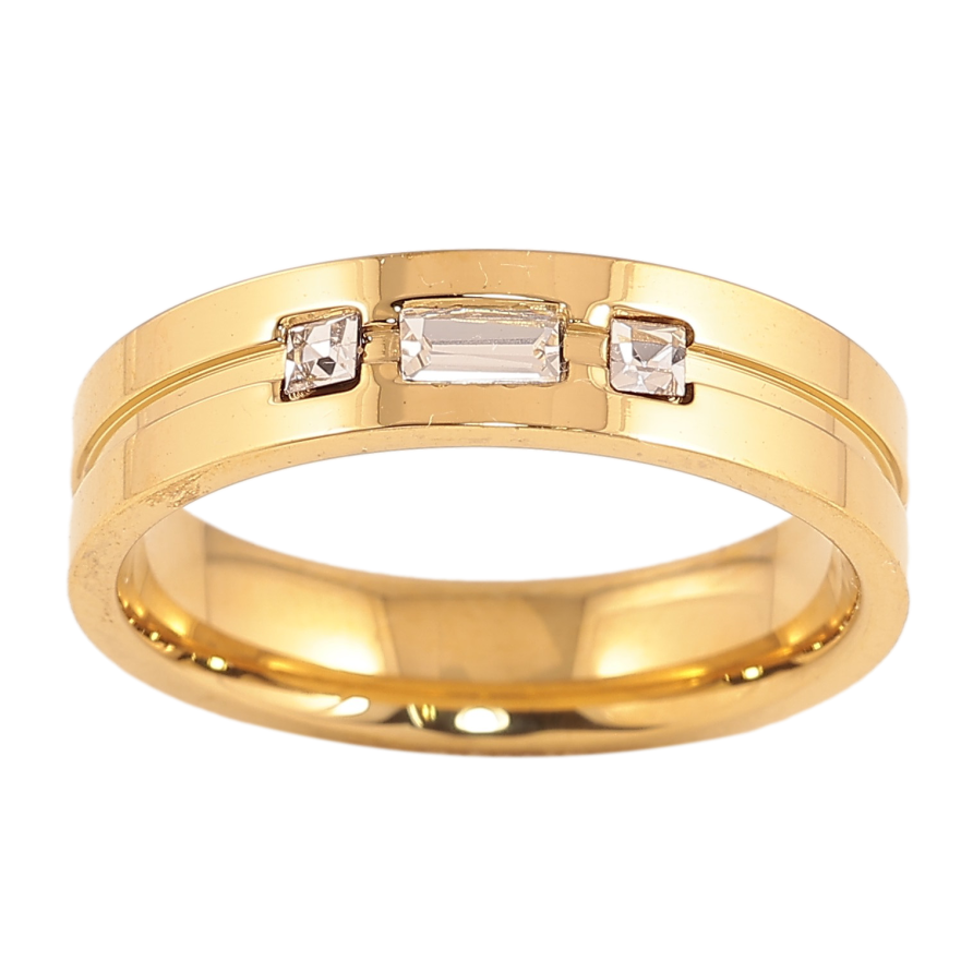 Кольцо Xuping TTM Stainless Steel цвет 14К "Узор с кристаллами" шир. 5мм фото №1 Кольцо Xuping TTM Stainless Steel цвет 14К "Узор с кристаллами" шир. 5мм фото №1