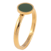 Кольцо Xuping TTM Stainless Steel цвет 14К "Круг с зеленой эмалью" фото №2 Кольцо Xuping TTM Stainless Steel цвет 14К "Круг с зеленой эмалью" фото №2